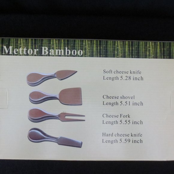 New Mettor Bamboo Cutting Block Set Cheese & Fruit Natural Bamboo Serving Ware - Picture 6 of 9